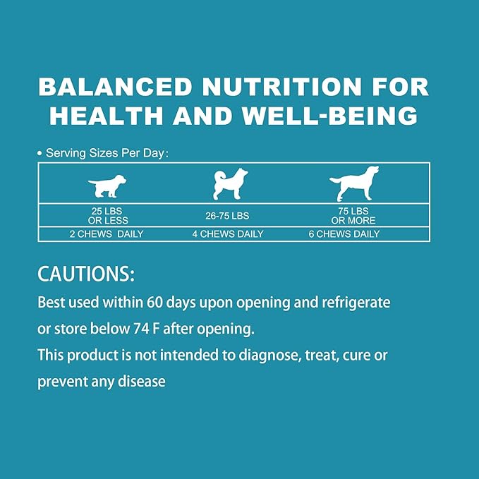 Probiotics for Dogs, Dog Digestive Support & Gas Relief, Dog Gut Health, Bad Breath, Allergies, Constipation, Diarrhea, Contains Probiotics, Prebiotics, Papaya Powder, Krill oi, 120 Chews for Dog