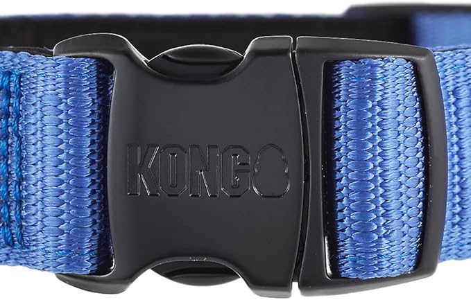 KONG Max HD Ultra Durable Neoprene Padded Dog Collar (Medium, Blue)