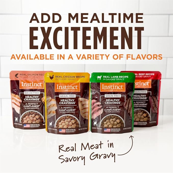 Nature's Variety Instinct Healthy Cravings Grain Free Real Salmon Recipe Natural Wet Dog Food Topper, 3 Ounce (Pack of 24)
