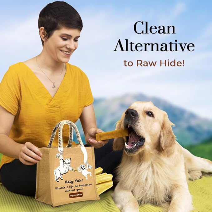 Dogsee Original Himalayan Yak Milk Dog Chews Value Pack 2lb (Large - 8 Chews) | Great for Oral Hygiene | Fight Plaque & Tartar | Odorless Dental Dog Treats