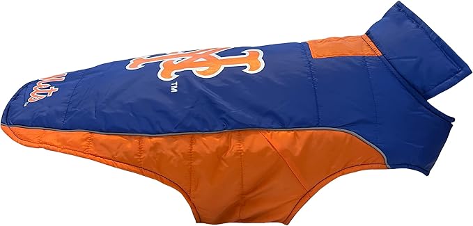 Pets First MLB New York Mets Puffer Vest for Dogs & Cats, Size Large. Warm, Cozy, and Waterproof Dog Coat, for Small and Large Dogs/Cats. Best MLB Licensed PET Warming Sports Jacket (MET-4081-LG)