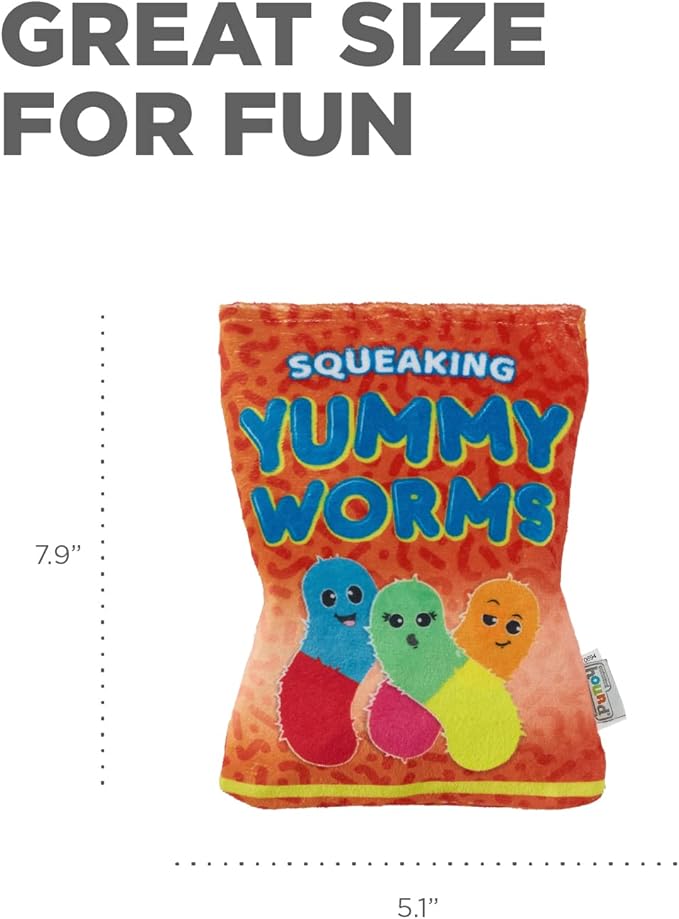 Outward Hound Snack Bag Yummy Worms Puzzle Squeaky Dog Toys