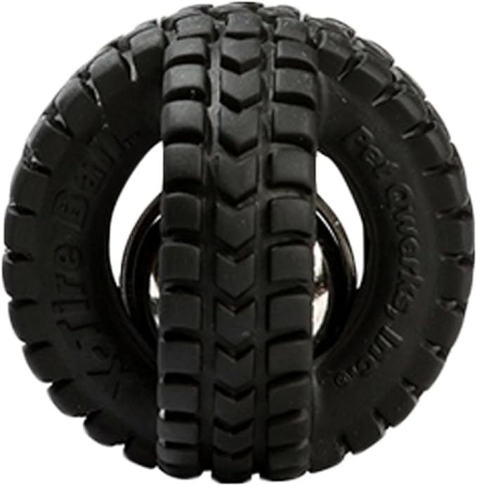 Pet Qwerks X-Tire Ball Dog Toys - Jingle Interactive Chew Toy - Small