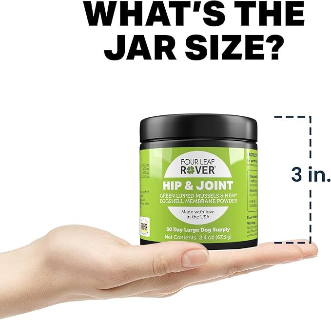 Hip & Joint - Mobility & Joint Support with Glucosamine and Chondroitin for Dogs, 2.4 oz - 22 to 60 Day Supply, Depending on Dog’s Weight - Vet Formulated - Easy to Mix - Delicious