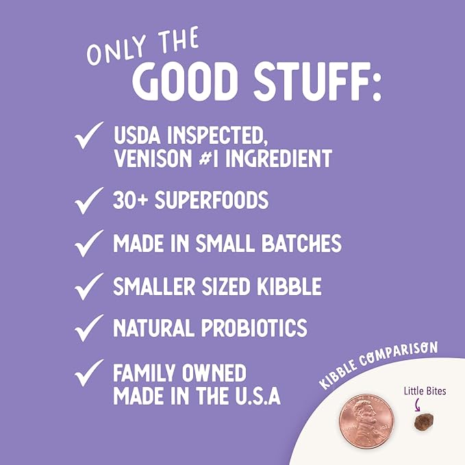 Health Extension Grain Free Little Bites for Dogs, Natural Food with Added Vitamins & Minerals, Perfect for Teacup, Toy & Small Dogs, Venison & Sweet Potato Little Bites Recipe (3.5lb Bag)
