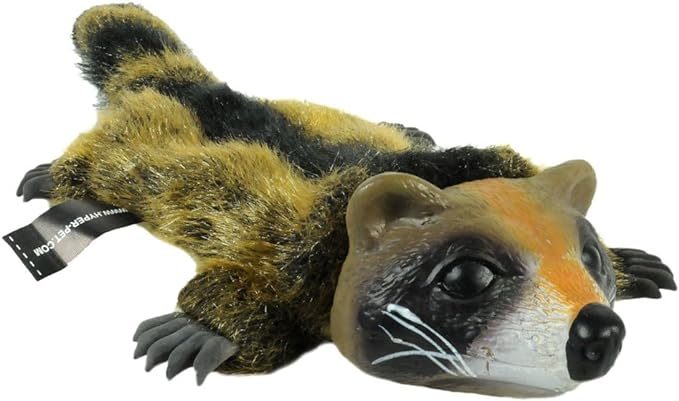 Hyper Pet Real Skinz Raccoon Plush Dog Toy