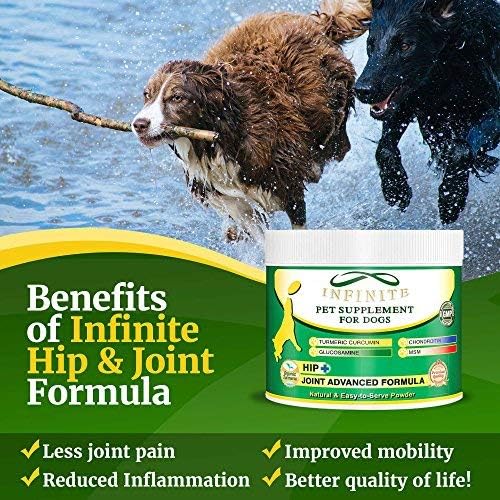 Hip & Joint Supplement Powder. This natural supplement is made with Turmeric Curcumin, Glucosamine, Chondroitin, and MSM, and it rebuilds damaged tissue and relieves inflammation.