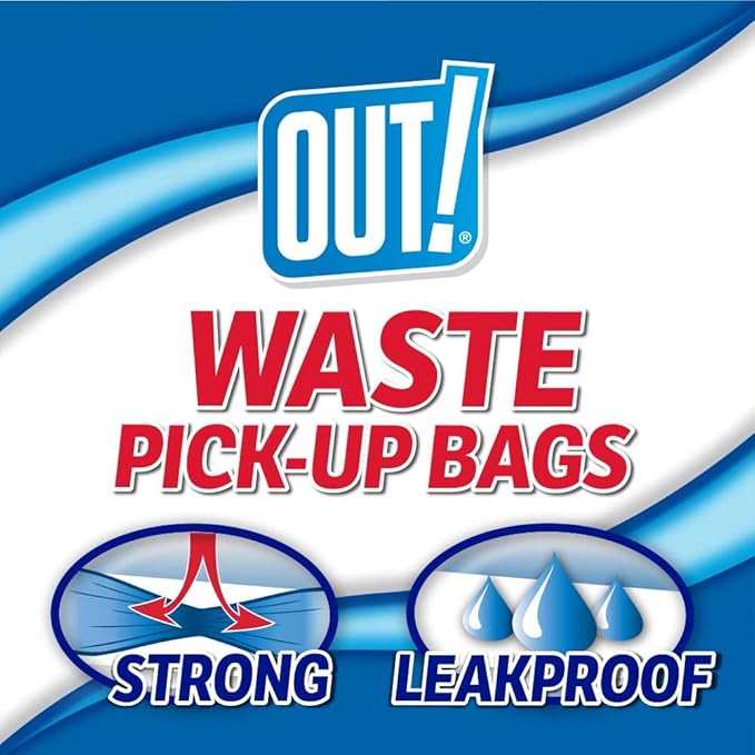 OUT! Dog Poop Bags | Strong, Leak Proof Dog Waste Bags | 9 x 12 Inches, 600 Yellow Bags