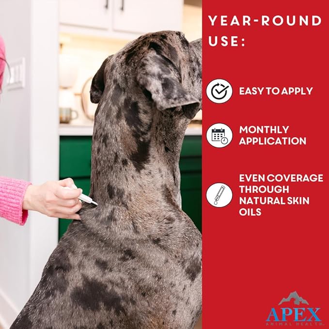 Apex Plus Flea and Tick Prevention for Dogs | X-Large (89-132 lbs) | 6-Month Supply | Dog Flea and Tick Treatment | 24-Hour Activation, Waterproof, 30-Day Protection