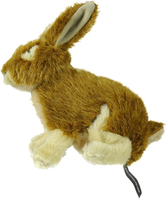 Hyper Pet Wildlife Critters Rabbit Plush Dog Toy with Squeaker, Brown