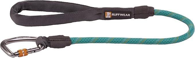 Ruffwear, Knot-a-Long Dog Leash, 30-inch Short Rope Lead, Aurora Teal