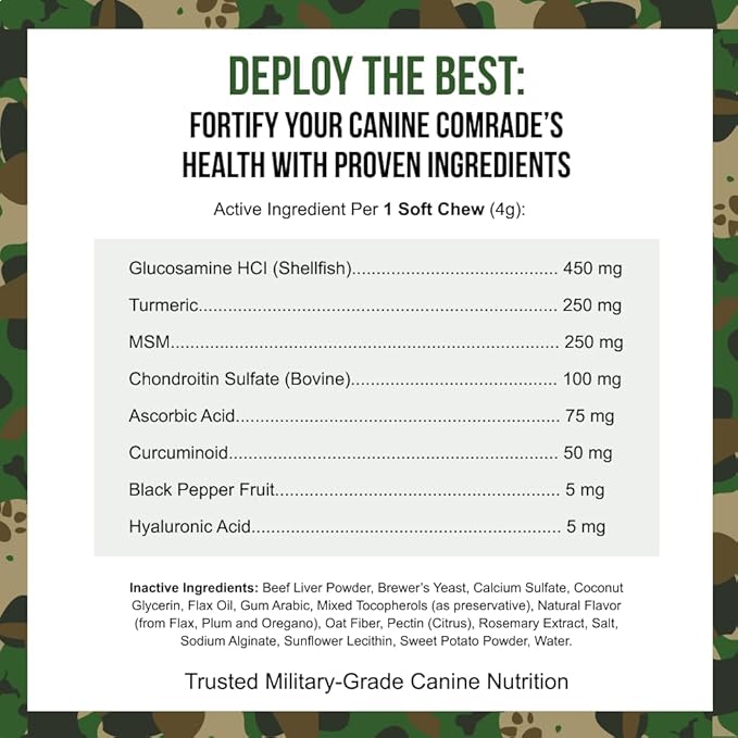 Operation Good Boy - SRE: Hip and Joint Supplement for Pets - 90 Count Soft Chews - 12.7oz - Made Natural Ingredients - Veteran Owned