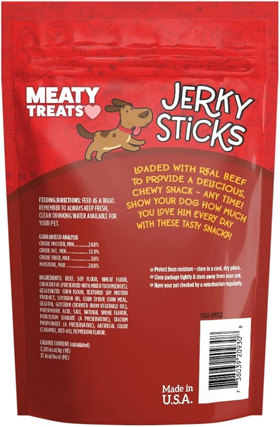 Beef Flavored Jerky Sticks Dog Treats, 2.5-oz. (Pack of 8)