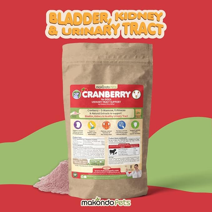 Dog Cranberry Supplement - Natural Dog UTI Treatment & Kidney Support for Dogs. Dog Supplement Powder Same as Cranberry Pills for Dogs. Puppy Supplies for Dog Pee Health - Dog Incontinence Product