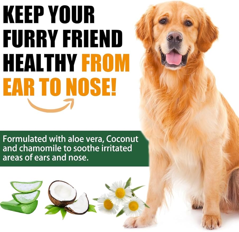 πππ«π π ππ’π³π Dog Ear Wipes for Dogs & Cats, πππππ Keep Dog's Ears Clean and Healthy with Canine Ear Wipes, Dog Ear Cleansing Wipes, Dog Ear Infection Treatment