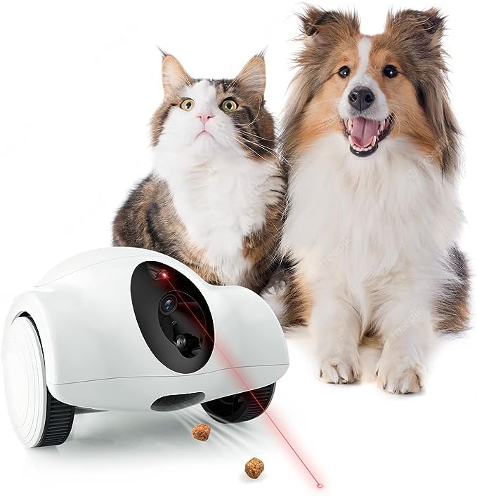 Dog Camera, Pet Camera Indoor with Phone App Cat Camera 15 Days Long Standby Pet Robot for Dog Treat Camera Dispenser Feeder 1080P Full HD Home Wifi Camera 360°Move Freely 2-Way Audio (2.4G WiFi ONLY)