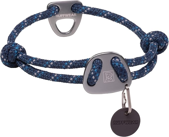 Ruffwear, Knot-a-Collar Dog Collar, Climbing Rope Collar for Everyday Use, Blue Moon, 20"-26"