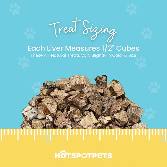 hotspot pets Freeze Dried Chicken Liver Treats for Cats & Dogs -1LB BIG BAG- Single Ingredient All Natural Grain-Free - Perfect for Training, Topper or Snack -Made in USA - (Chicken Liver)