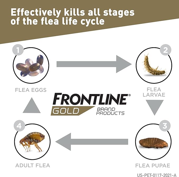 Frontline Gold Flea & Tick Treatment for Small Dogs Up to 5 to 22 lbs., Pack of 3