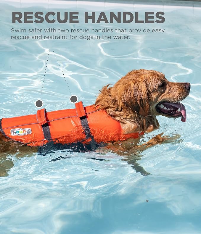 Outward Hound Granby Splash Orange Dog Life Jacket, Large