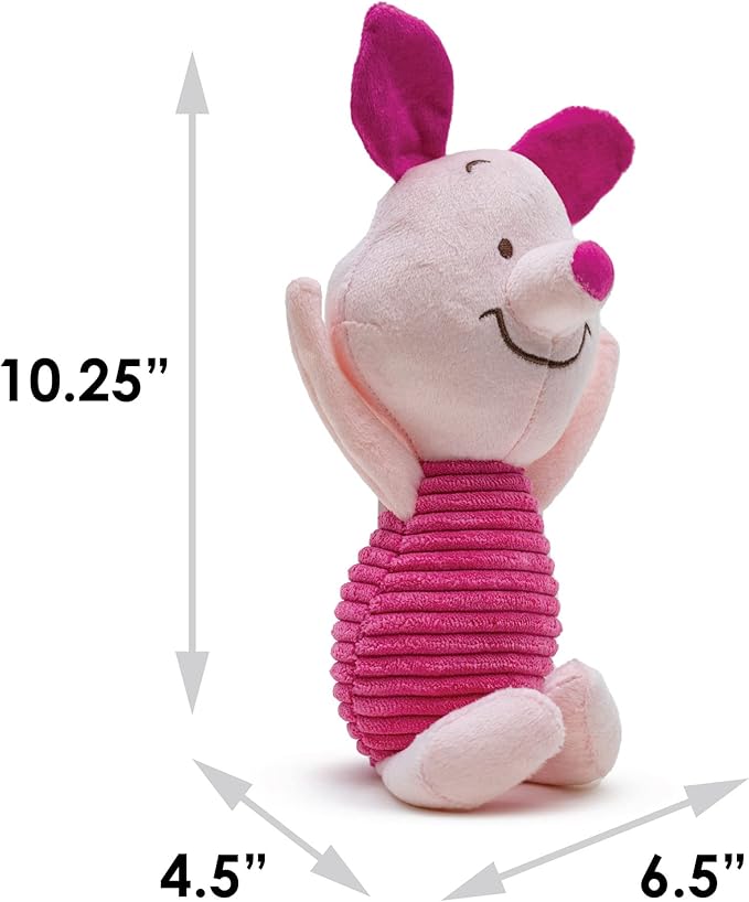Buckle-Down Disney Dog Toy, Winnie The Pooh Piglet Arms Up Sitting Pose Pet Toy, Plush