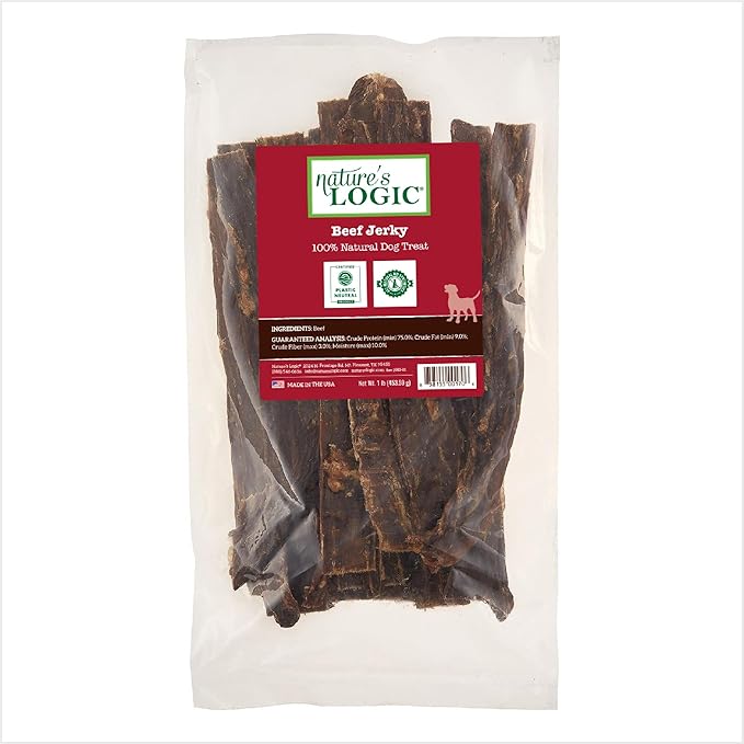 Nature's Logic Beef Jerky Canine Treat, 1 lb., 1 Pack