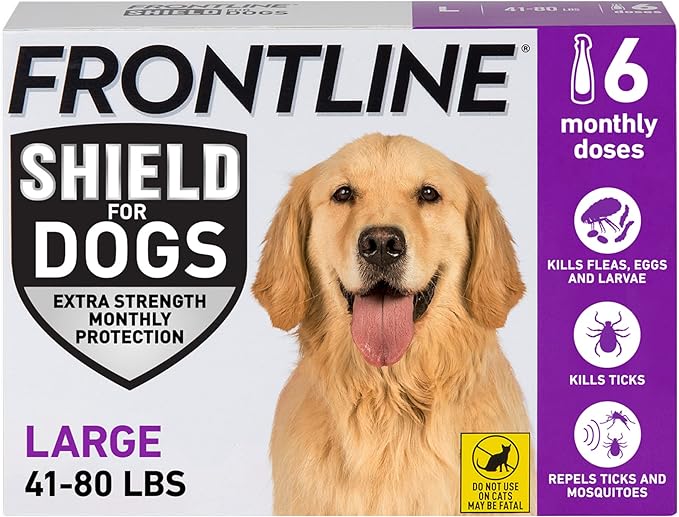 FRONTLINE Shield Flea & Tick Treatment for Large Dogs 41-80 lbs., Count of 6