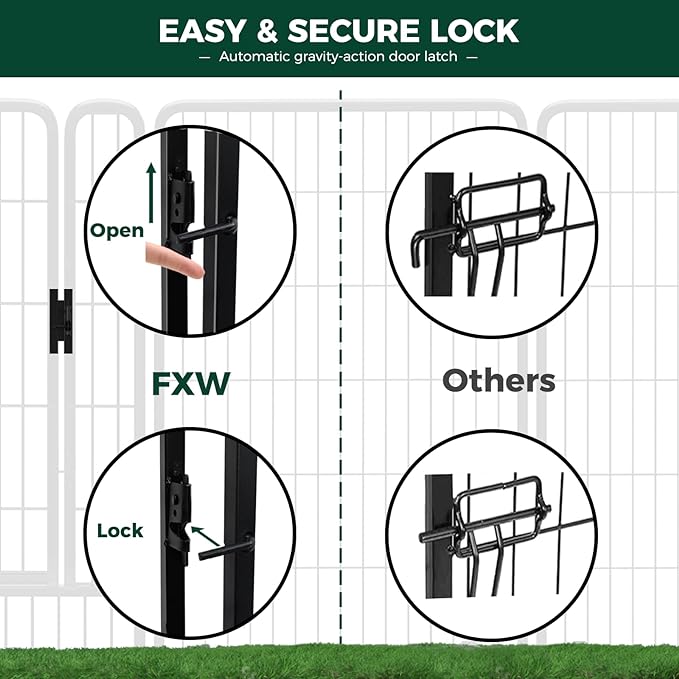 FXW Rollick Dog Playpen for Yard, RV CampingâPatented, 40 inch 8 Panels