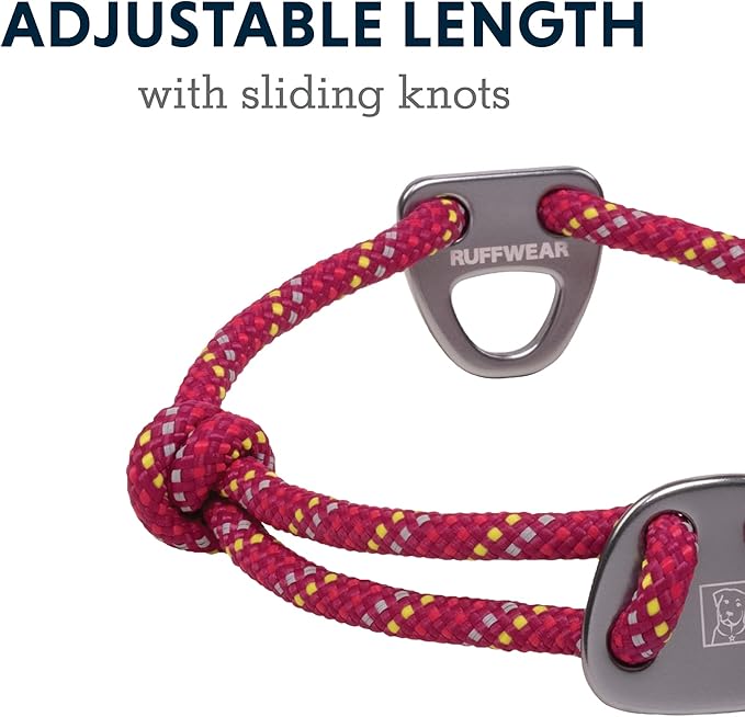 Ruffwear, Knot-a-Collar Dog Collar, Climbing Rope Collar for Everyday Use, Hibiscus Pink, 14"-20"