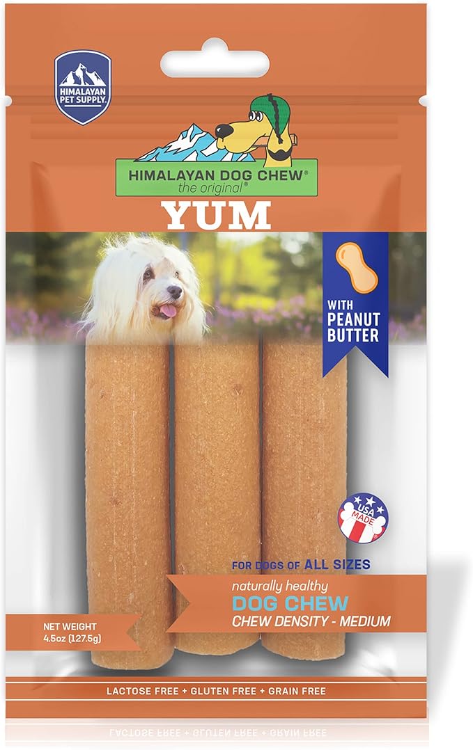 yaky Yum Himalaya Cheese Treats | Lactose Free | Gluten Free | Grain Free | USA MADE | For All Breeds | Peanut Butter Cheese Chew