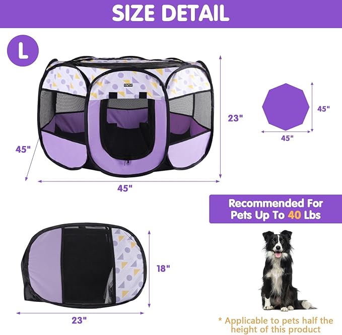 Portable Dog Cat Playpen Small Dog Puppy Kitten Play Pens Indoor Pop Up Travel Dog Pen for Outdoor Camping Use