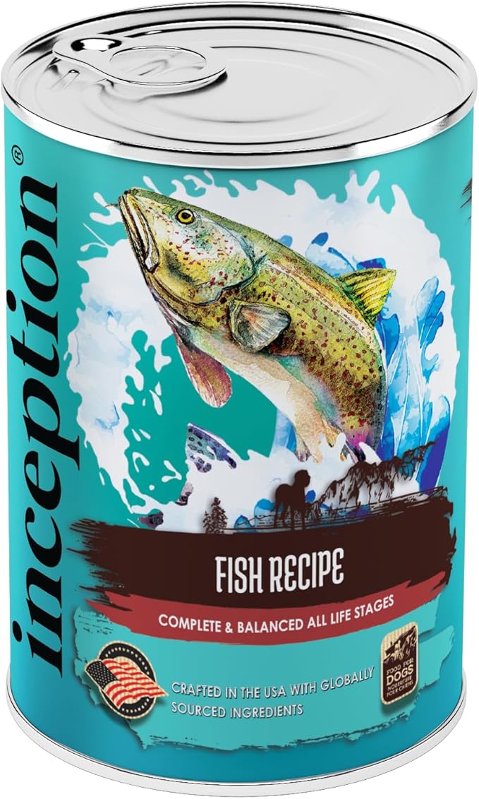 Inception® Wet Dog Food Fish Recipe – Complete and Balanced Dog Food – Legume Free Meat First Wet Dog Food – 12/13oz case