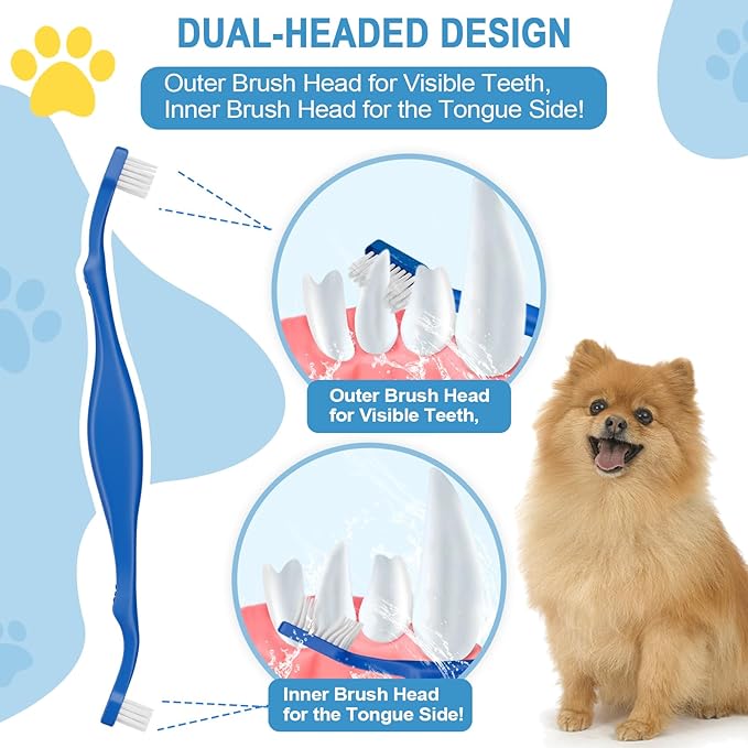 Comfort Grip Canine Toothbrush for Small Dogs - Ergonomically designed for easy dental care of small dogs and cats Canine Teeth Cleaning - S