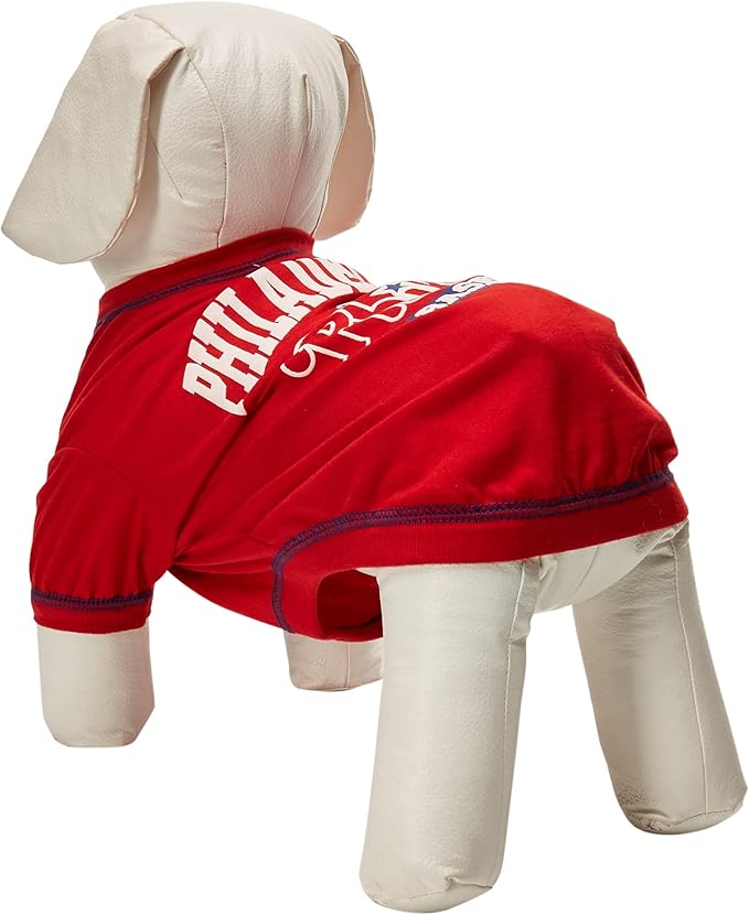 MLB Philadelphia Phillies Dog T-Shirt, Medium. - Licensed Shirt for Pets Team Colored with Team Logos. - Premium Stretchable Materials for The Comfort of Your Dog & cat.
