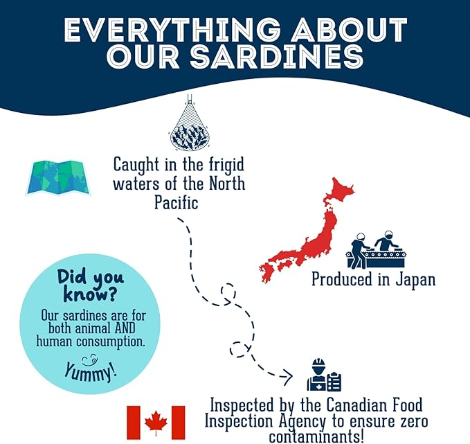 Sardines for Dogs & Sardines for Cats (7.4 oz, Pack of 1) - Dehydrated Single Ingredient Dog Treats - Natural Dog Treats, Grain Free