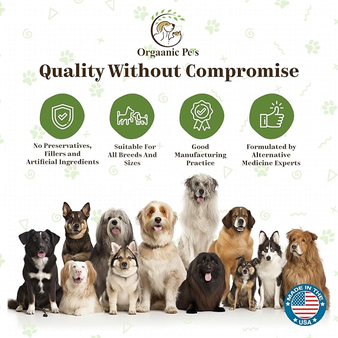 DOG ALLERGY RELIEF with SEA KELP - COLOSTRUM - QUERCETIN - MUSHROOMS - OMEGA + 11 NATURAL ALLERGY RELIEF HERBS - SOFT CHEWS for Skin & Seasonal Allergies
