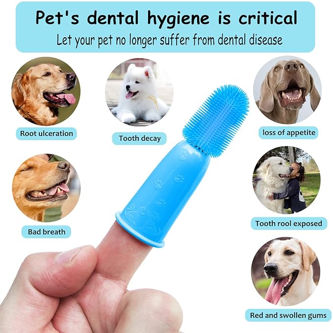 360 ° Dog Toothbrush Pet Toothbrush 360 ° Finger Toothbrush Medium and Large Dogs