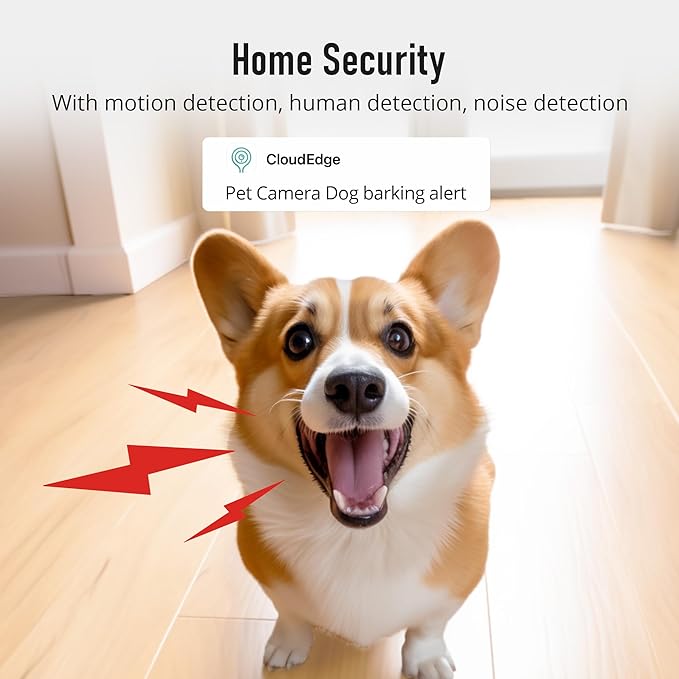 PARIS RHÔNE 2K Pet Camera, 360°View Dog Camera with Treat Dispensing, 5G WiFi Pets Monitoring with Smart Phone APP, Barking Detection and Motion Alerts, Two-Way Audio, Infrared Night Vision