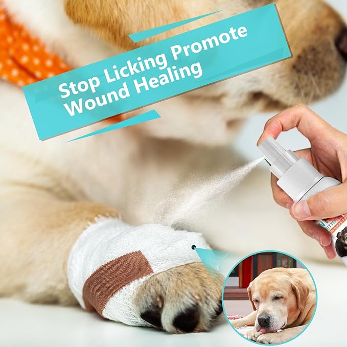 Bitter Spray for Dogs to Stop Chewing, No Chew Spray for Dogs, Pet Corrector Spray for Dogs Behavior Training, No Chew Licking of Fur, Bandages, Shoes, Wounds & Furniture, Indoor & Outdoor