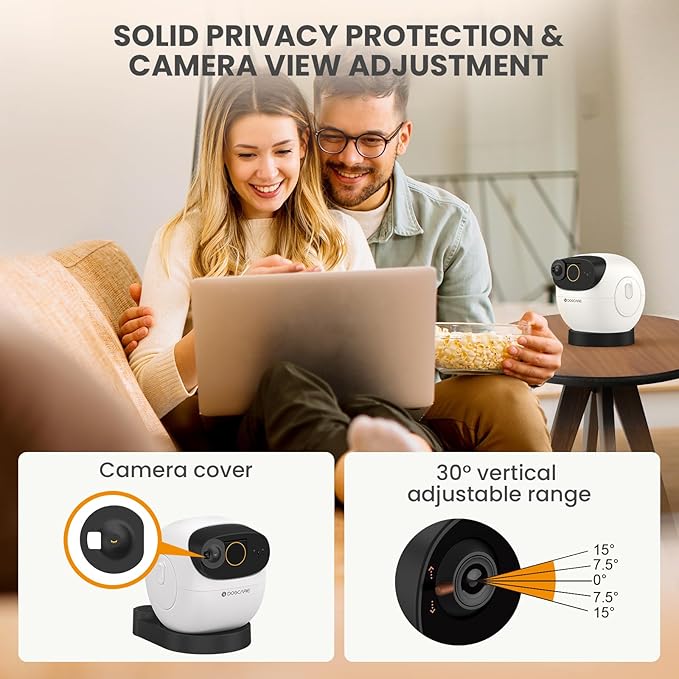 DOG CARE Pet Camera Treat Dispenser with Dog Button, 360° View Smart Dog Camera with Motion Tracking, Barking Alert, Night Vision, 5G WiFi Pan/Tilt Dog Security Camera for Dogs Cats