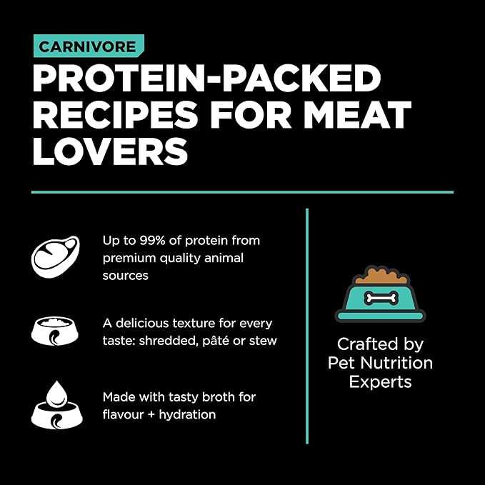 GO! SOLUTIONS Carnivore Protein Rich Wet Dog Food - Grain Free Chicken, Turkey and Duck Stew - Complete & Balanced Nutrition for All Life Stages, 12.5 oz