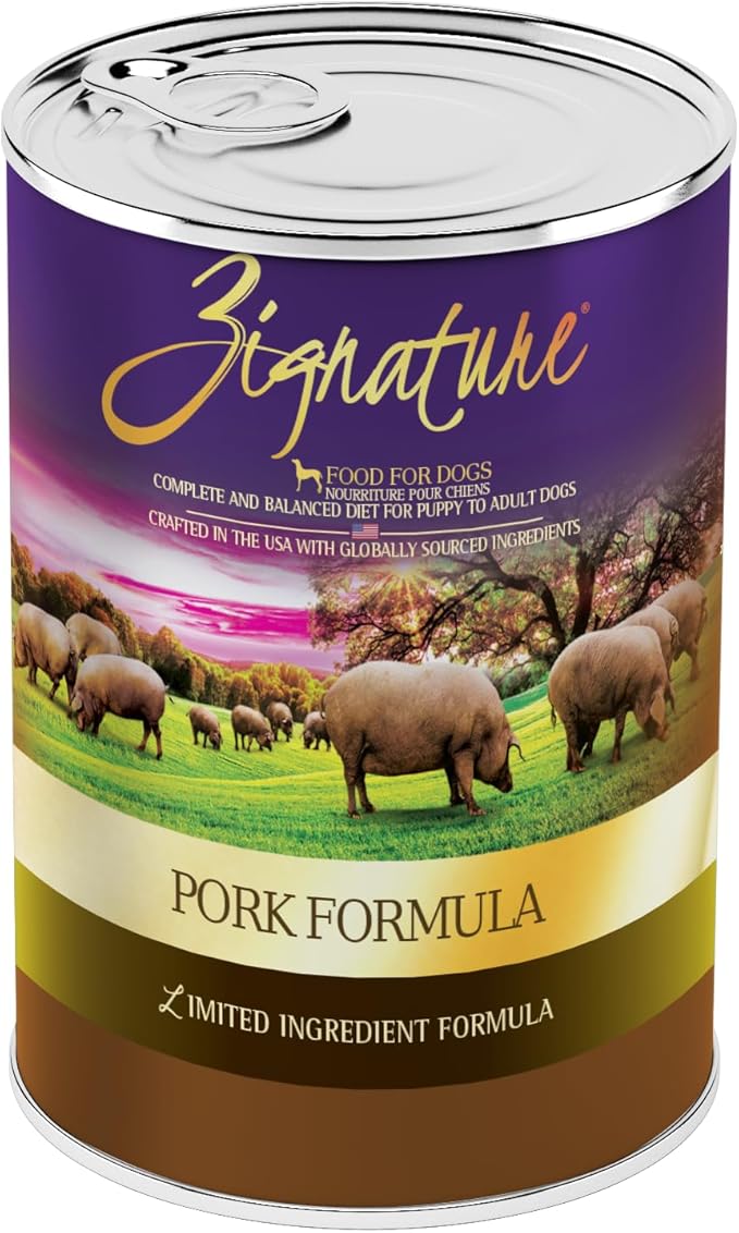 Zignature Pork Limited Ingredient Formula Wet Dog Food 13oz, case of 12