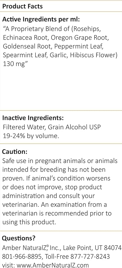 Amber NaturalZ ProTummy Stomach Comfort Herbal Blend for Dogs, Bird, Guinea Pigs, and Rabbits | Herbal Supplement for Occasional Upset Stomach | 4 Fluid Ounce Glass Bottle | Manufactured in The USA