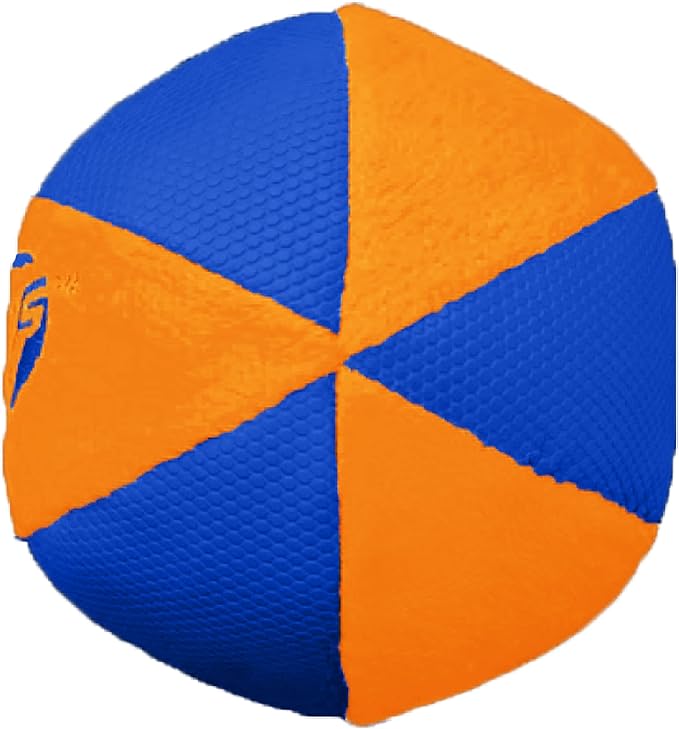 Nerf Dog Trackshot Ball Dog Toy with Interactive Squeaker and Crunch, Lightweight, Durable and Water Resistant, 4.5 Inches, For Medium/Large Breeds, Single Unit, Blue/Orange