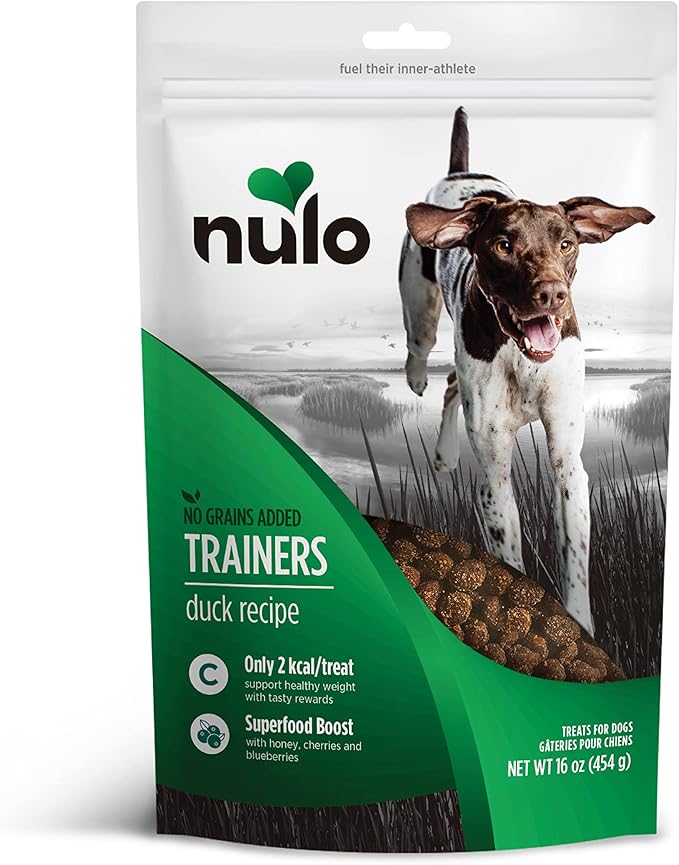 Nulo Freestyle Grain-Free Healthy Dog and Puppy Training Treats, Low Calorie Treats Made with Superfood Boost Ingredients, 2 Calories per Treat, 16 oz. Duck