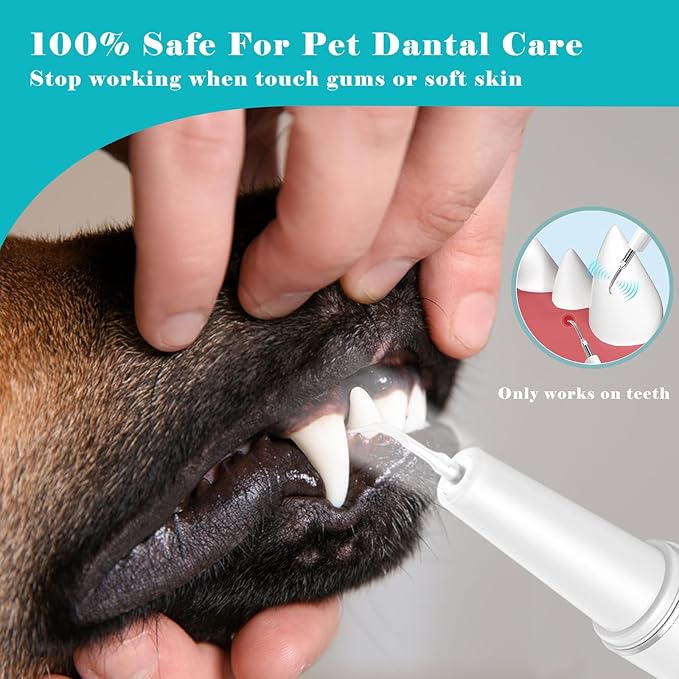 Plaque Remover for Teeth - 5 Modes Pet Ultrasonic Toothbrush Cleaner - Teeth Cleaning Kit for Tartar and Stains - Suitable for Dogs and Cats