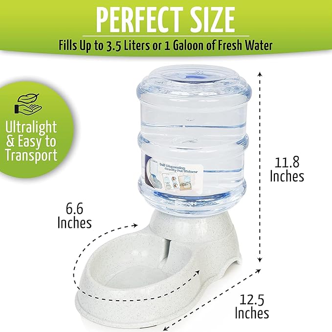 Zone Tech Self-Dispensing Pet Waterer - Premium Quality Durable Self-Dispensing Gravity 3.7 Liters Pet Waterer (2 Pack Self-Dispensing Pet Feeder)