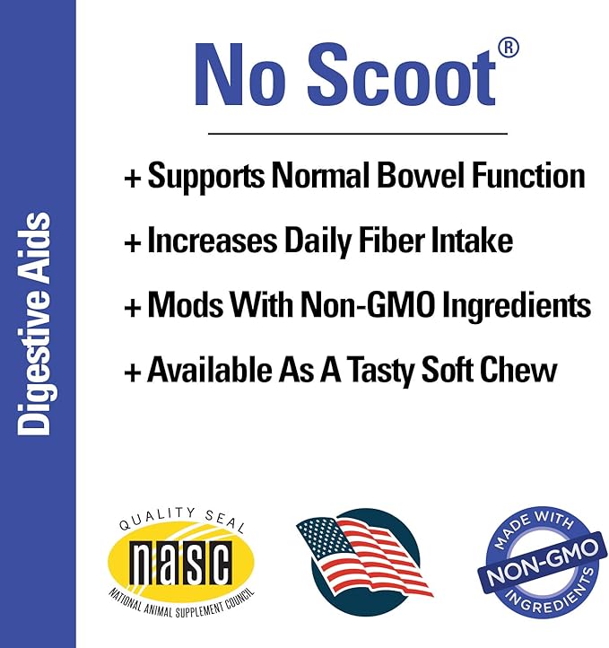 Vet Classics No Scoot Dog Supplements for Healthy Anal Gland Function – Support Normal Bowel Functions, Anal Glands – Increases Daily Fiber Intake for Dogs – 65 Soft Chews