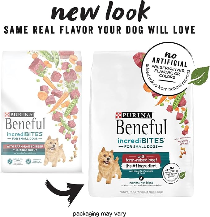 Beneful Incredibites for Small Dogs Nutritious Small Breed - Beef Flavor - 3.5 lb Bag. Bundle Includes a Dog Toy Carrot and a Pet Nutrition Booklet