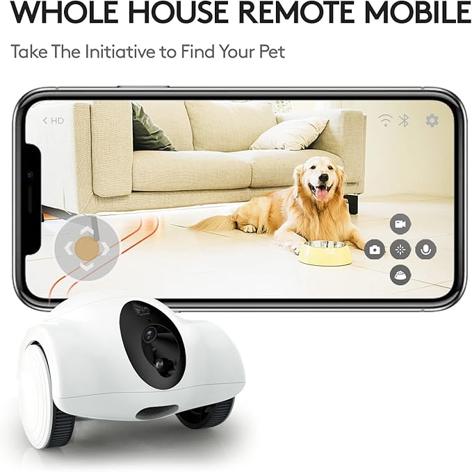 Pet Camera Indoor with Phone App, 360° View Dog Camera with Treat Dispenser 2-Way Audio